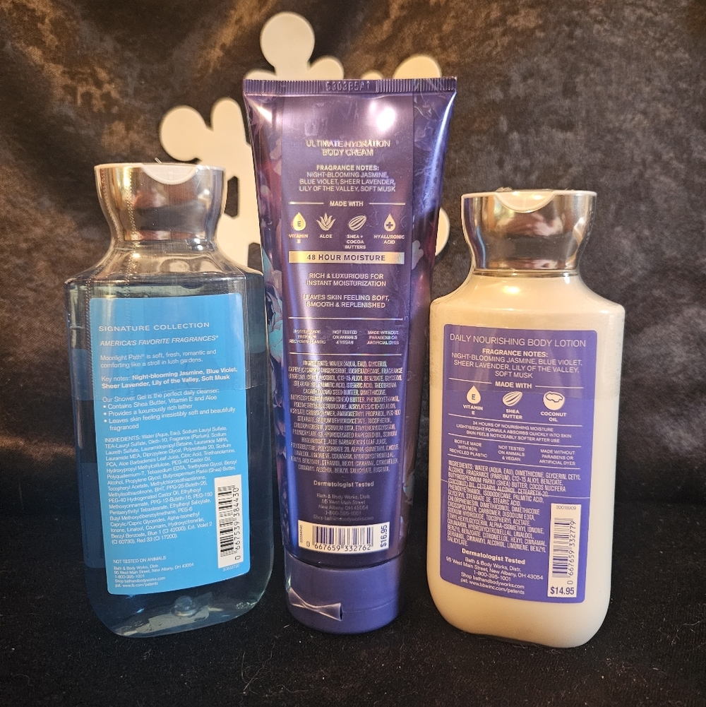 NWT Bath & Body Works MoonLight Path Trio - Purple and Silver - Picture 2 of 9